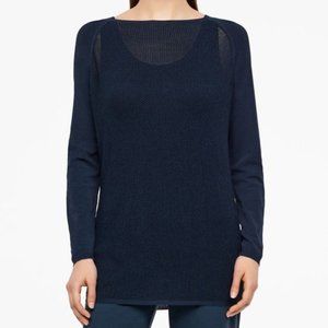 Sarah Pacini Long Mesh Sweater in Teal NEW